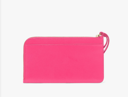 NWT Kate Spade Lucy Wild Pink Leather Medium L-Zip Wristlet KE575 NWT Kate Spade Lucy Wild Pink Leather Medium L-Zip Wristlet KE575