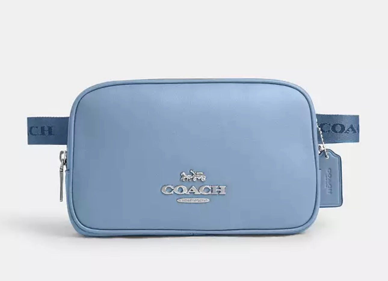 Coach Leather Pace Belt Bag Unisex Fanny Pack Sling Bag Light Blue