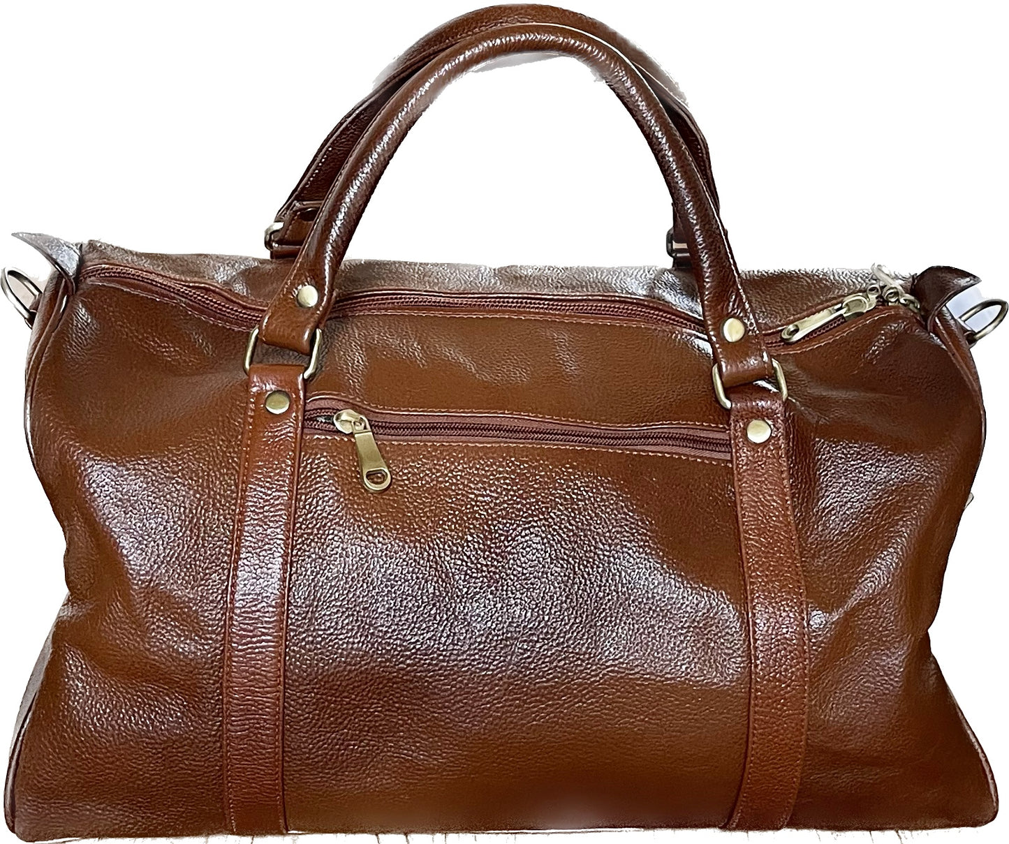 Grain Buffalo Leather Large Tan Duffel/Travel Bag LuggageFor Men/Women