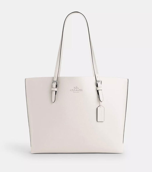 NWT Coach Large Mollie Tote Leather Bag In Chalk