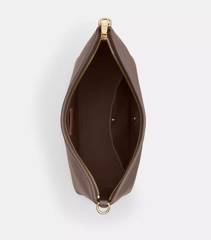 NWT Coach Large Laurel Shoulder Leather Bag in Gold/Dark Stone