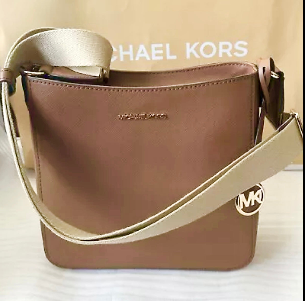 Michael Kors Small Crossbody Messenger Bag Zip Closure In Brown