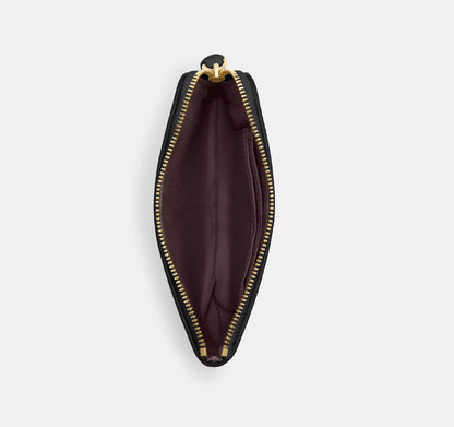 NWT Coach Leather Corner Zip Wristlet Wallet Gold/Black