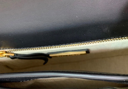 NWT Tory Burch Britten Embossed Convertible Crossbody Leather Handbag In Black