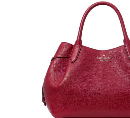 NWT Kate Spade Large Leather Dumpling Satchel In Red