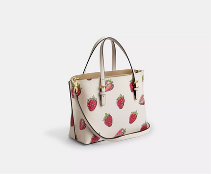 NWT Coach Mollie Tote Bag 25 With Strawberry Print