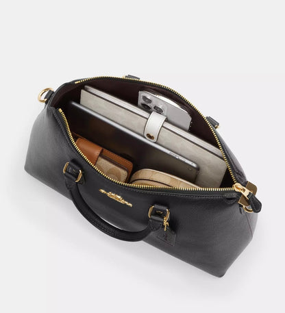 NWT Coach Leather Georgia Sachel Convertible Bag In Black