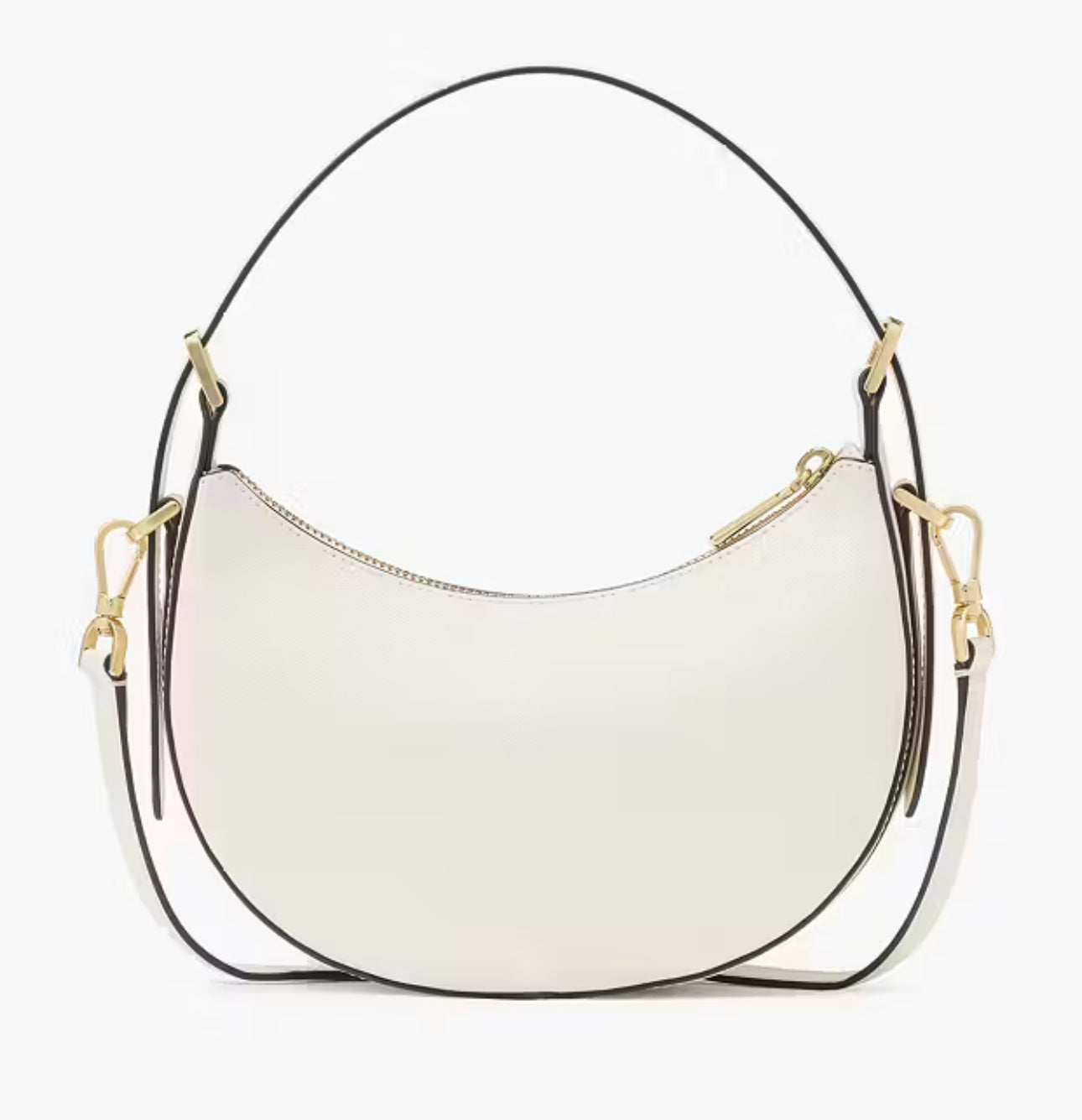 NWT Kate Spade Leather Madison Crescent Shoulder Bag In Meringue
