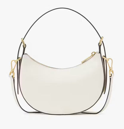 NWT Kate Spade Leather Madison Crescent Shoulder Bag In Meringue