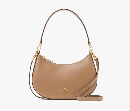 NWT Kate Spade Paige Convertible Medium Leather Crossbody In Light Fawn