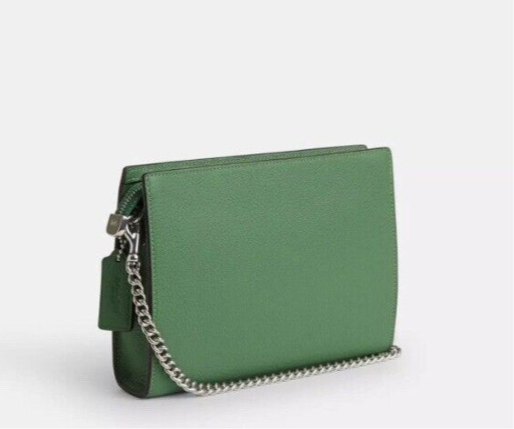 Coach Leather Slim Crossbody green