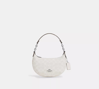 NWT Coach Signature Canvas & Leather Mini Payton Silver/Chalk