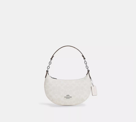 NWT Coach Signature Canvas & Leather Mini Payton Silver/Chalk