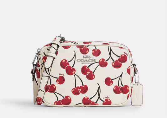 NWT Coach Leather MEDIUM Jamie Camera Bag With Cherry Print