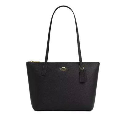 NWT Coach Fiona Zip Tote In Leather Gold/Black