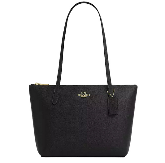 NWT Coach Fiona Zip Tote In Leather Gold/Black