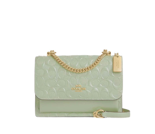 NWT Coach Klare Crossbody Bag In Signature Leather In Gold/Pale Green