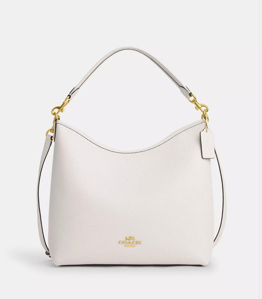 NWT Coach Large Laurel Shoulder Bag in Gold/Chalk