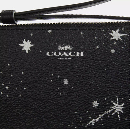 NWT Coach Corner Zip Wristlet With Star Print