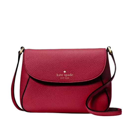 NWT Kate Spade Monica Small Flap Crossbody Leather Bag In Red