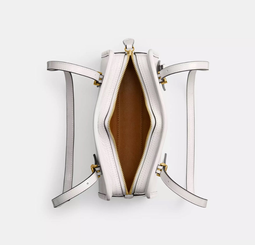 NWT Coach Swing Zip Leather Bag 20 In Chalk