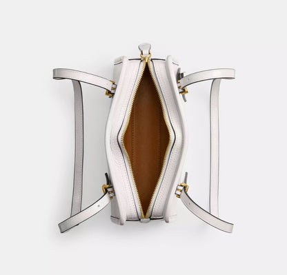 NWT Coach Swing Zip Leather Bag 20 In Chalk