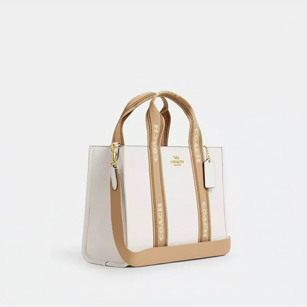 NWT Coach Smith Tote Leather Bag In Gold/Chalk