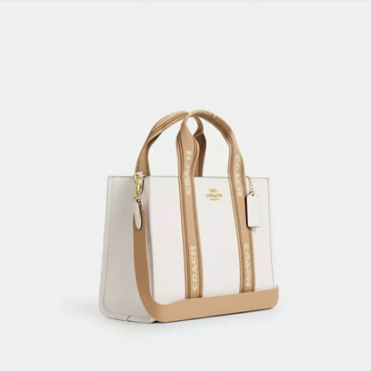 NWT Coach Smith Tote Leather Bag In Gold/Chalk