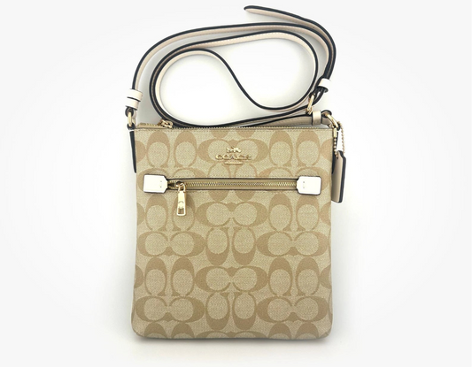 NWT Coach Mini Rowan File Crossbody Bag In Signature Canvas & Leather