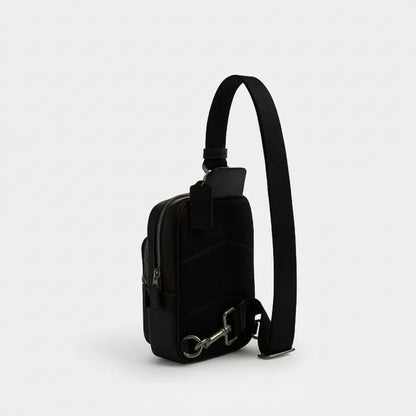 NWT Coach Men’s Racer Sling Pack In    Smooth Leather & Signature Canvas