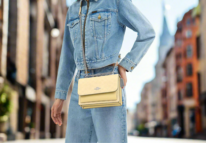 NWT Coach Klare Crossbody Bag In Signature Canvas & Smooth Leather