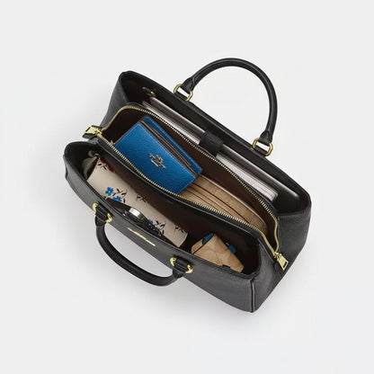 NWT Coach Savannah Carryall Leather Bag In Black