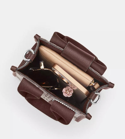 NWT Coach Smith Mini Tote In Signature Jacquard & Leather