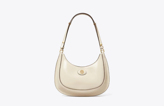 Tory Burch Robinson Spazzolato Convertible Crescent Bag With Original Dust Bag