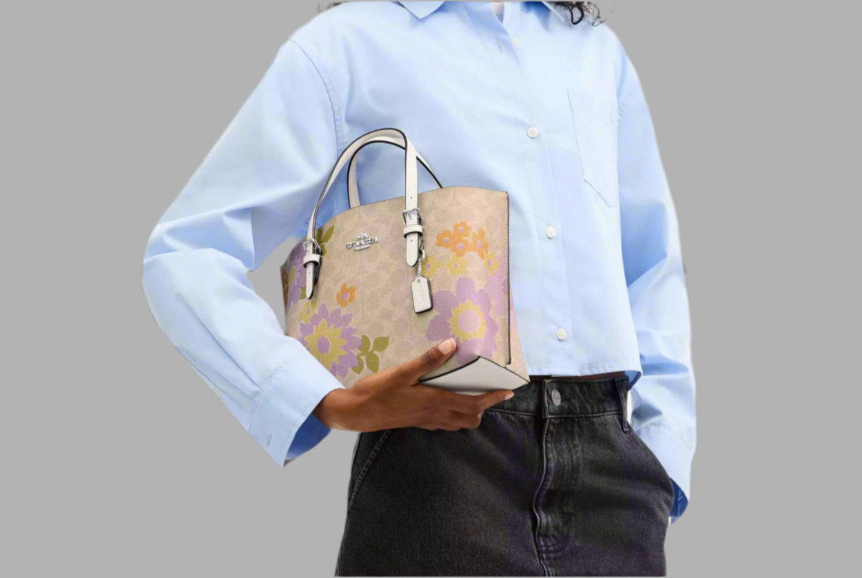 NWT Coach Mollie Tote Bag 25 In Signature Canvas With Floral Print