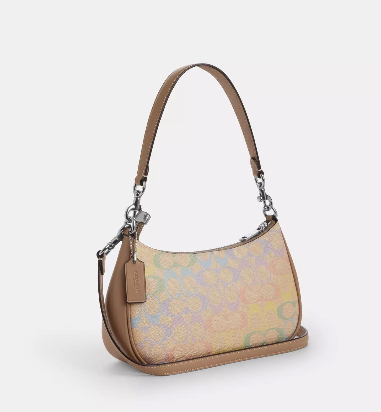 NWT Coach Teri Shoulder Bag In Rainbow Signature Canvas