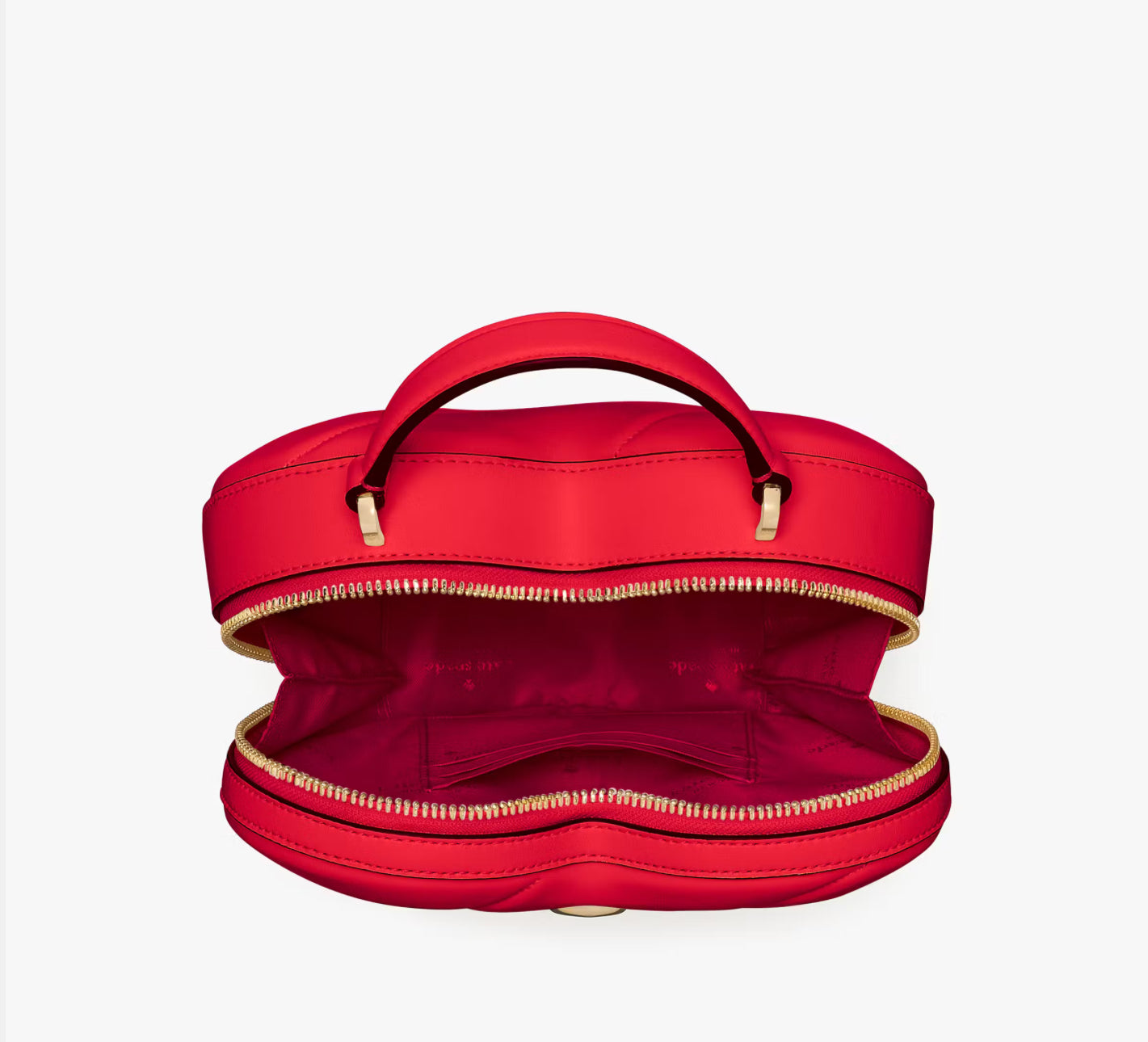 NWT Kate Spade Love Shack Quilted 3D Heart Leather Crossbody In Red