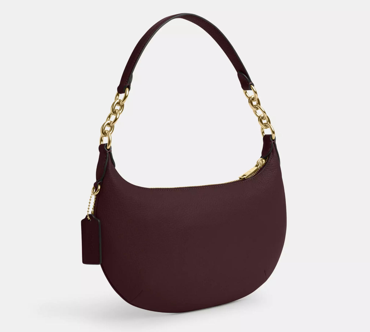 Coach Medium Payton Hobo Bag In Leather In Gold/Merlot