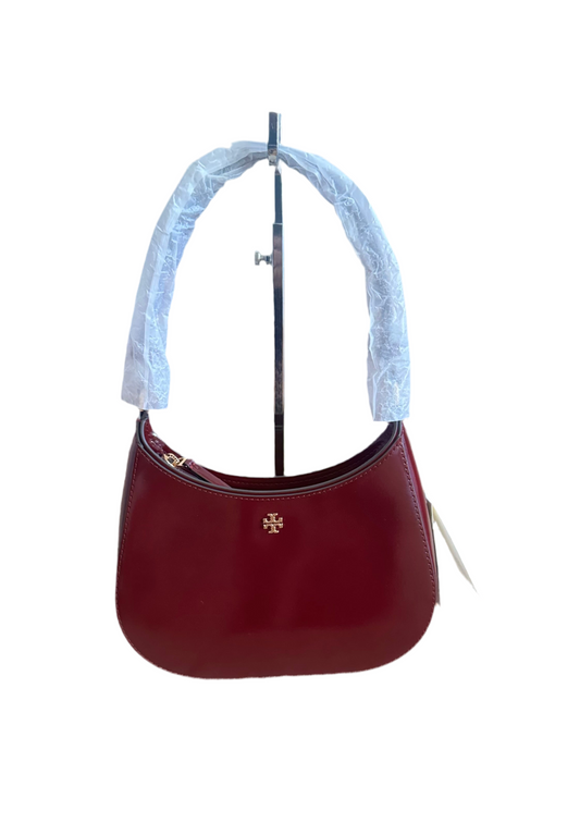 Tory Burch Emerson Patent Leather Shoulder Bag in Royal Burgundy