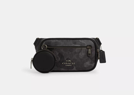 NWT Coach Unisex Elias Belt Bag In Signature Canvas In Camo Print
