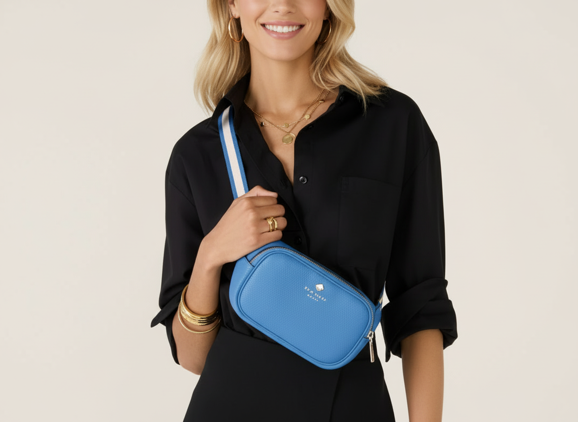 NWT Kate Spade Emma Leather Belt Bag In Blue