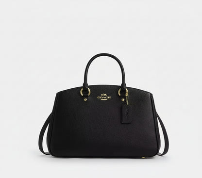 NWT Coach Savannah Carryall Leather Bag In Black