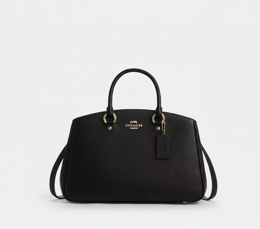 NWT Coach Savannah Carryall Leather Bag In Black