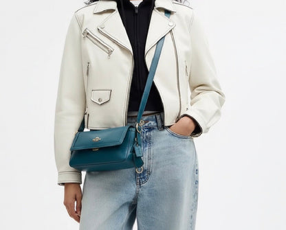 NWT Coach Etta Small Flap Leather Shoulder Bag