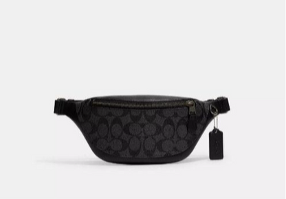 NWT Coach Warren Mini Belt Bag Fanny Pack In Signature Canvas & Smooth Leather