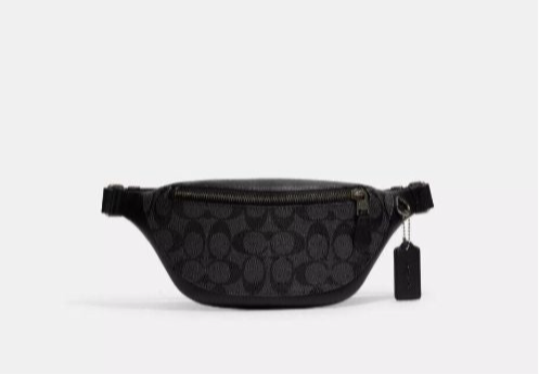NWT Coach Men’s Warren Mini Belt Bag In Signature Canvas & Smooth Leather