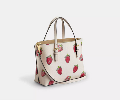NWT Coach Mollie Tote Bag 25 With Strawberry Print