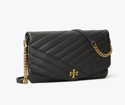 NWT Tory Burch Kira Chevron Black Clutch/Shoulder Bag With Dust Bag