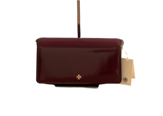 Tory Burch Emerson Patent Leather Convertible Crossbody In Royal Burgundy