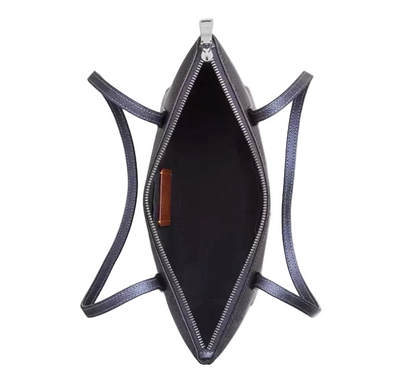 NWT Coach Fiona Zip Tote In Pearlized Signature Canvas & Metallic Smooth Leather